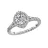 Brilliant Round Cut Engagement Ring w/ Marquis Shape Halo